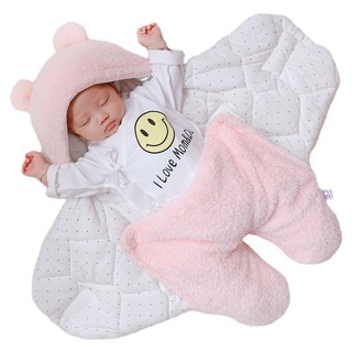 Chăn Ủ Gấu Lông Cừu Có Chân Cho Bé Loại Dày 3 Lớp Trần Bông Cho Bé 0-6 Tháng U04