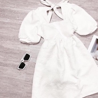 ĐẦM BABYDOLL GẤM TRẮNG NƠ LƯNG