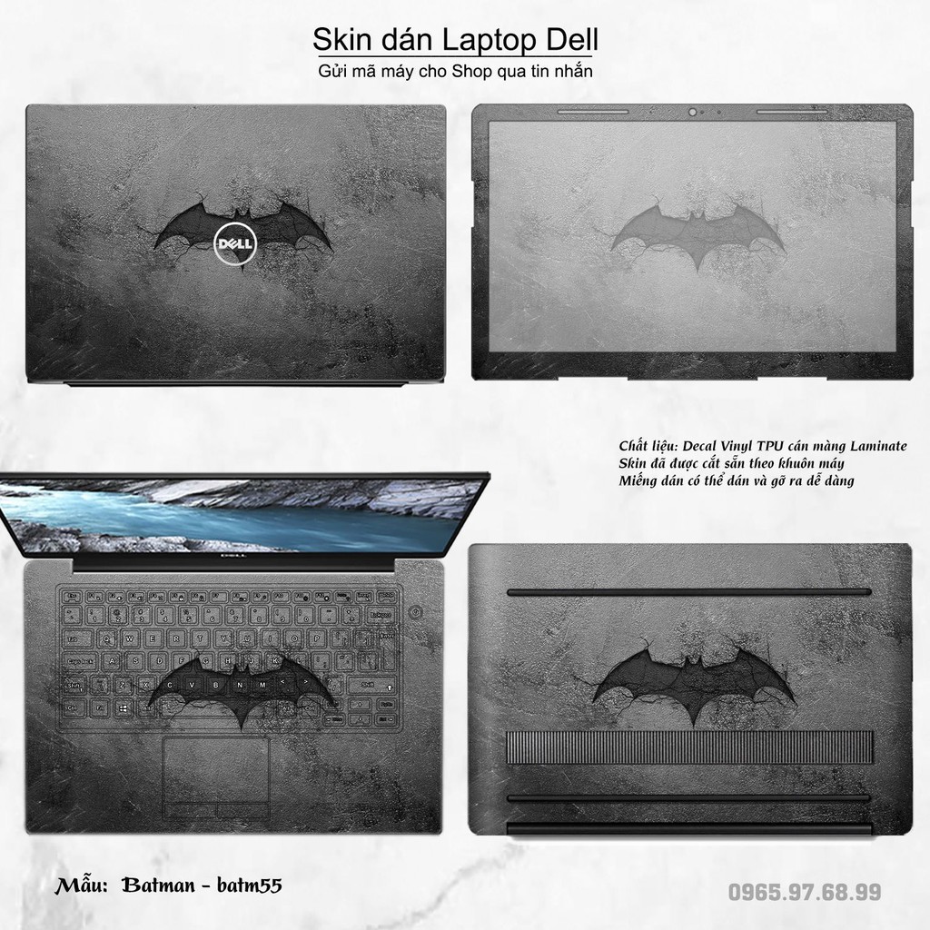 Skin dán Laptop Dell in hình Người dơi _nhiều mẫu 3 (inbox mã máy cho Shop)