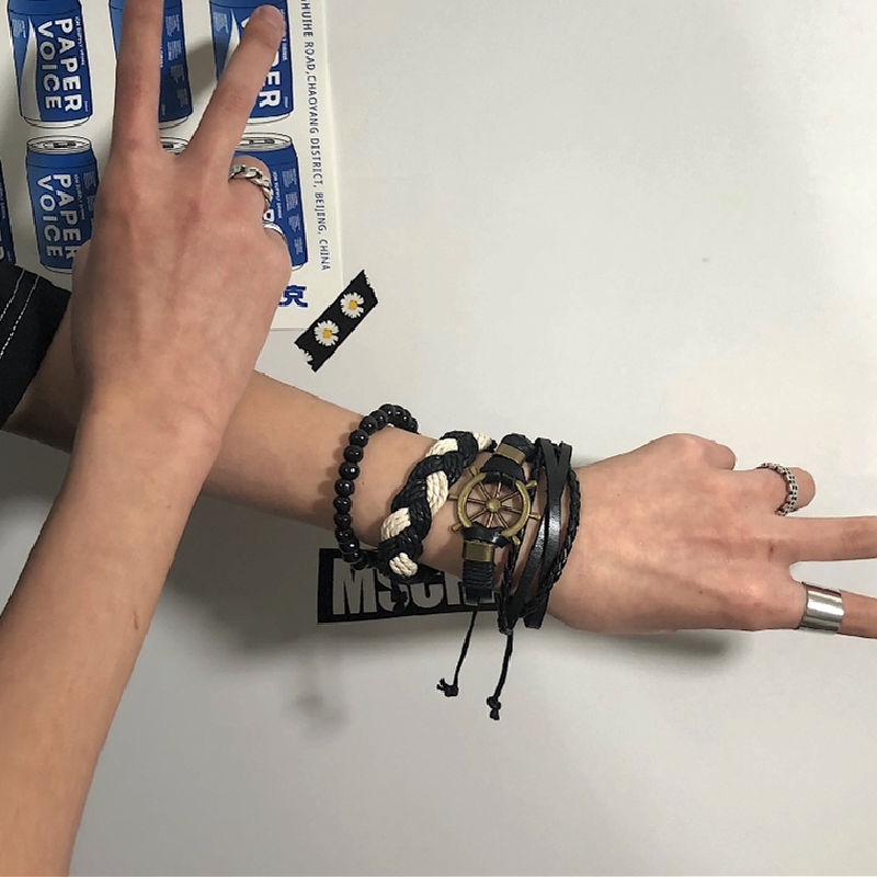 [Giao Hàng Miễn Phí] Vòng Tay Dây Bện Phong Cách Harajuku Retro 23157