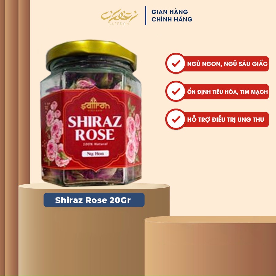 Trà hoa hồng Shiraz Iran - Hoa hồng Iran thơm nhẹ, dễ chịu lọ thuỷ tinh 20g