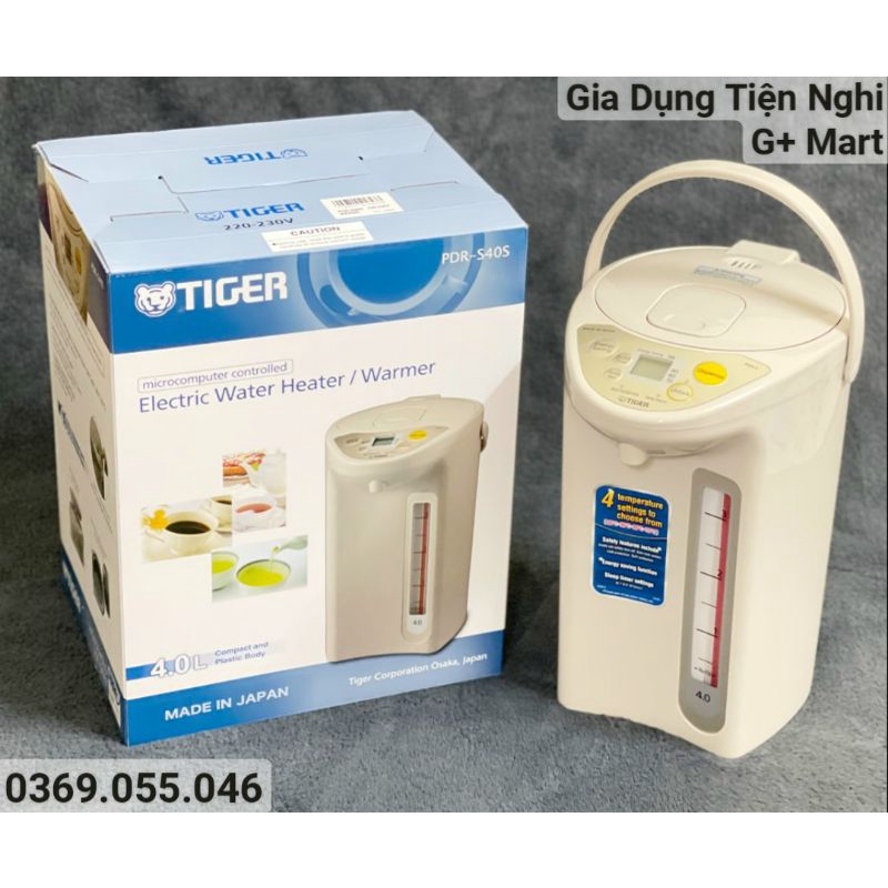 Bình Thủy Điện/ Phích Điện Cao Cấp TIGER PDR-S40S Nhập Khẩu Nhật Bản 4,0L 682W - Giadungtiennghigmart