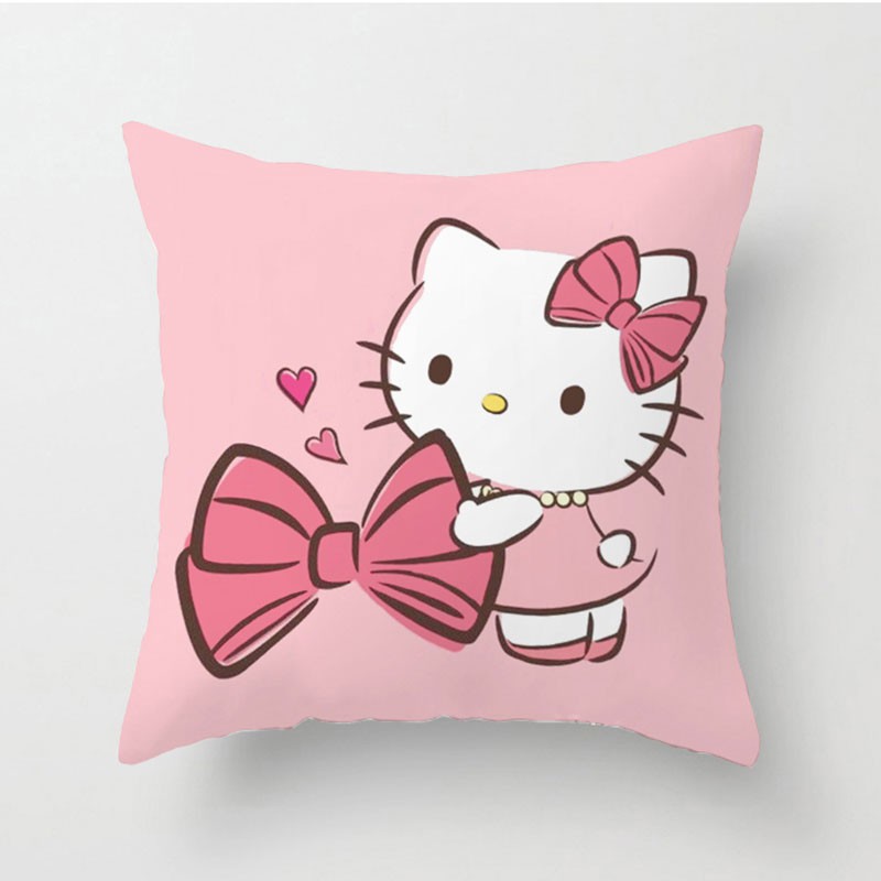 Vỏ Gối In Hình Hello kitty Dễ Thương Ốp