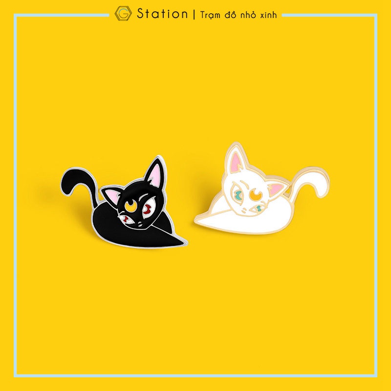 Pin cài áo mèo Luna trong sailor moon thủy thủ mặt trăng - GC377
