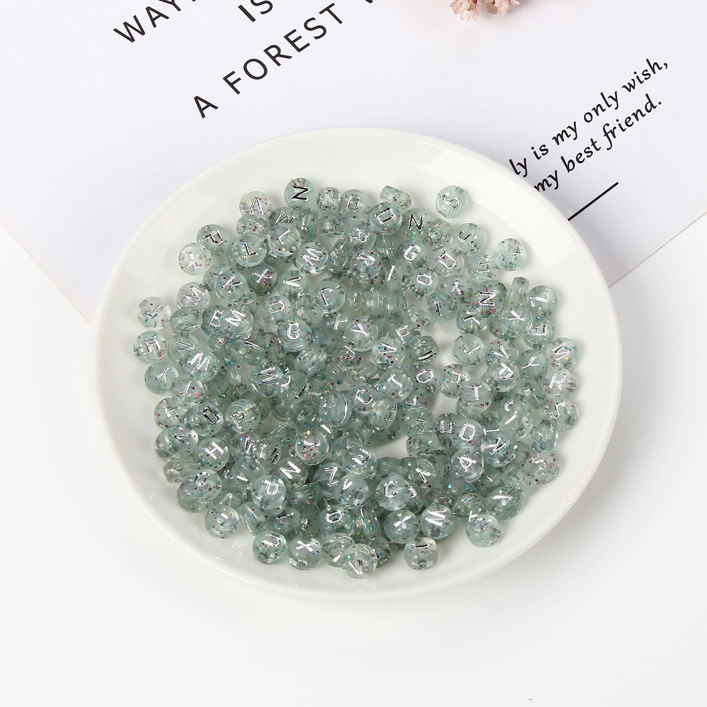 Set 100 Hạt Chữ Cái 4x7mm Làm Trang Sức Thủ Công