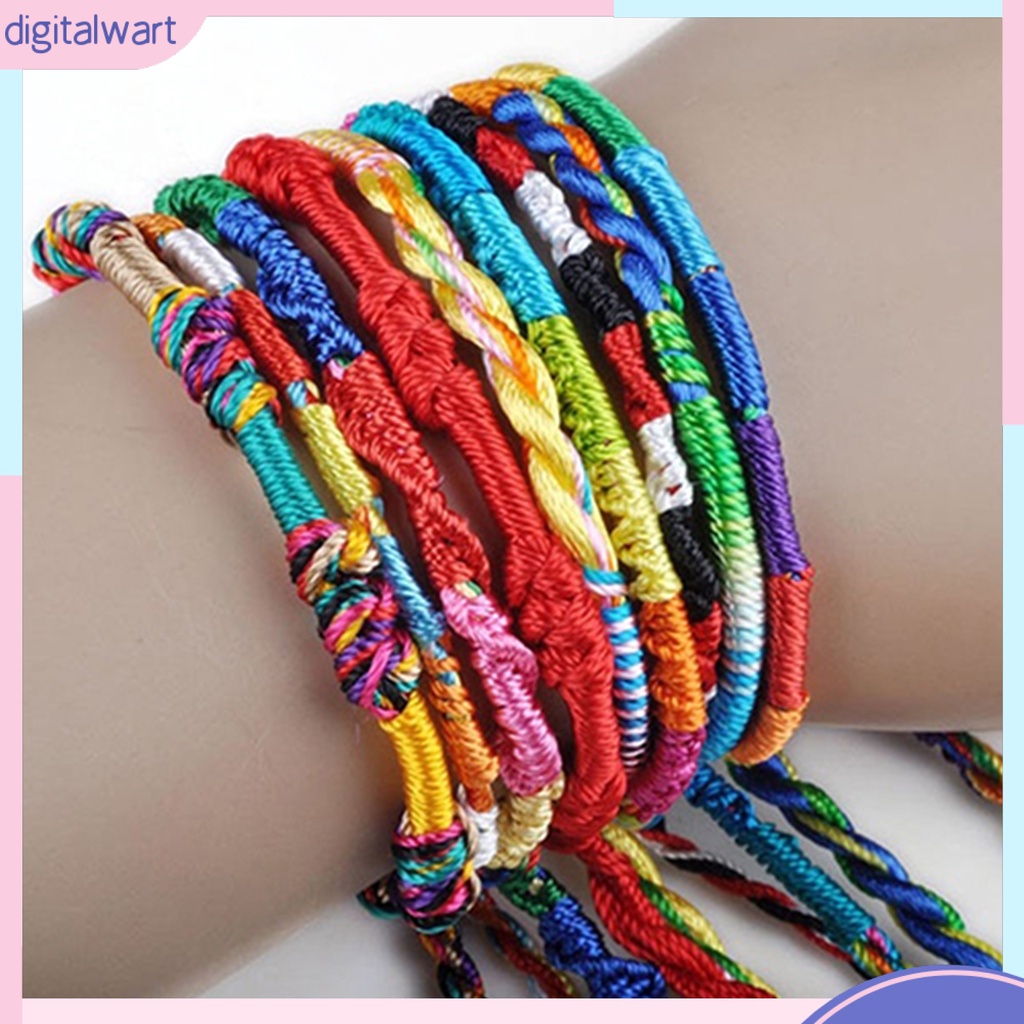 Set 20 Vòng Tay Bện Dây Nhiều Màu Sắc Thời Trang