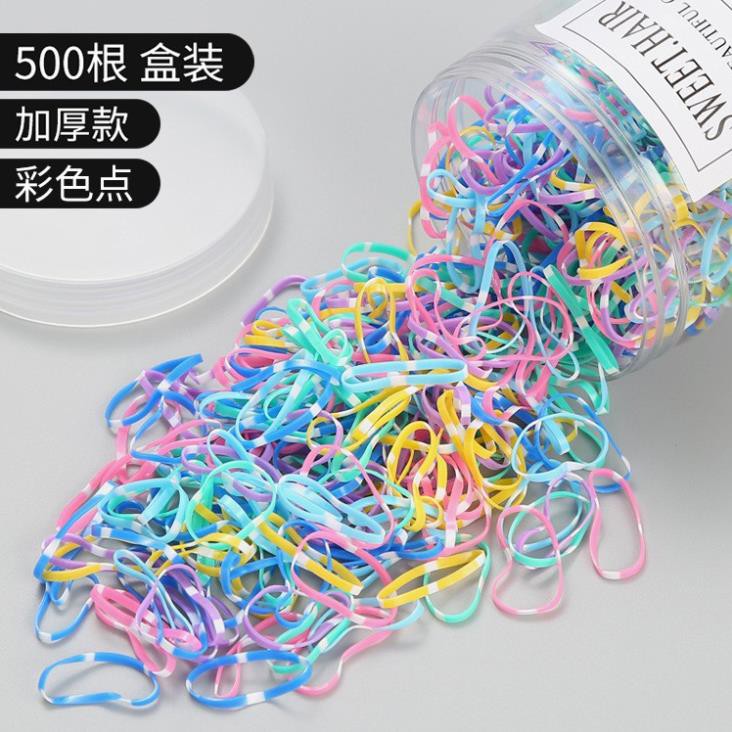 Chun buộc tóc cho bé,hộp 500 cái nhiều màu sắc cho bé gái