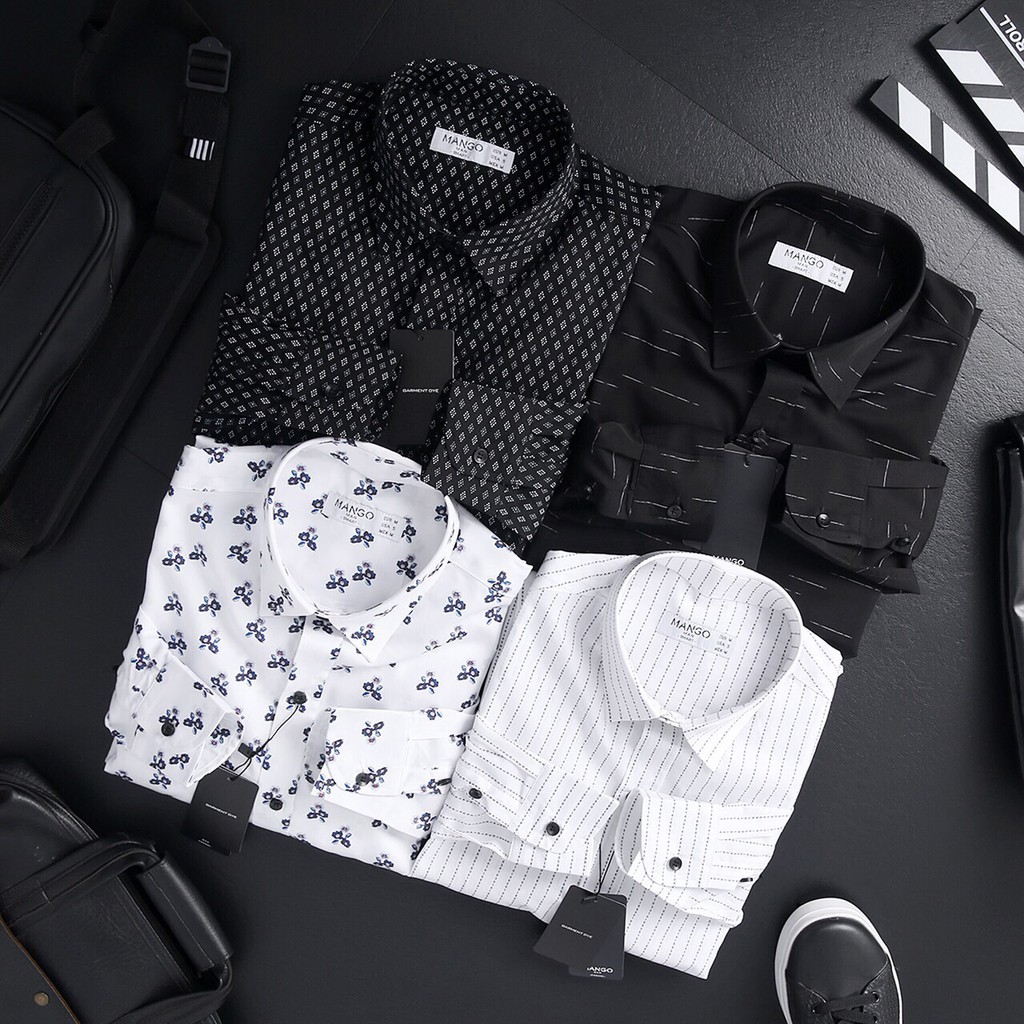 Sơ mi dài tay họa tiết TOPMAN cotton cao cấp vnxk