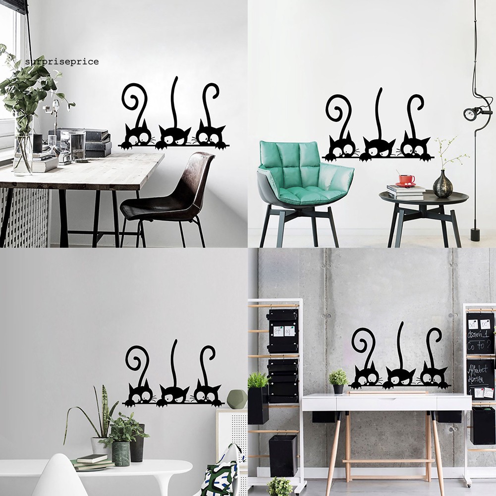 Sticker Dán Tường Trang Trí Hình Chú Mèo Đáng Yêu