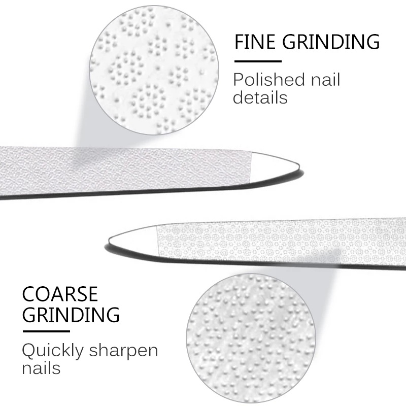 1 Cây Dũa Móng Tay Hai Mặt Bằng Thép Không Gỉ Chuyên Nghiệp Có Tay Cầm Chống Trượt