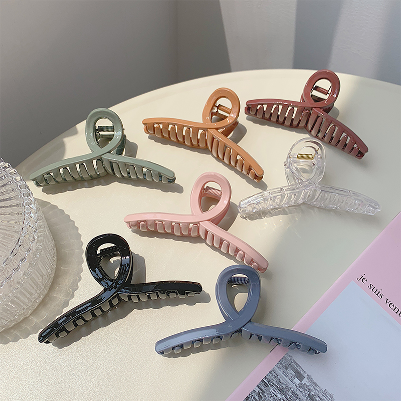 1Pcs Cnady Color Women Acrylic Hairpins/ Ladies Simple Intersect Crab Claws/ Girls Ponytail Holder