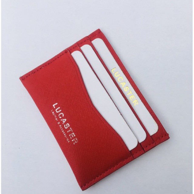 [Hot]ví card nam nữ da bò thật hàng chính hãng Lucaster -LC006 -BH2 năm -có hộp .
