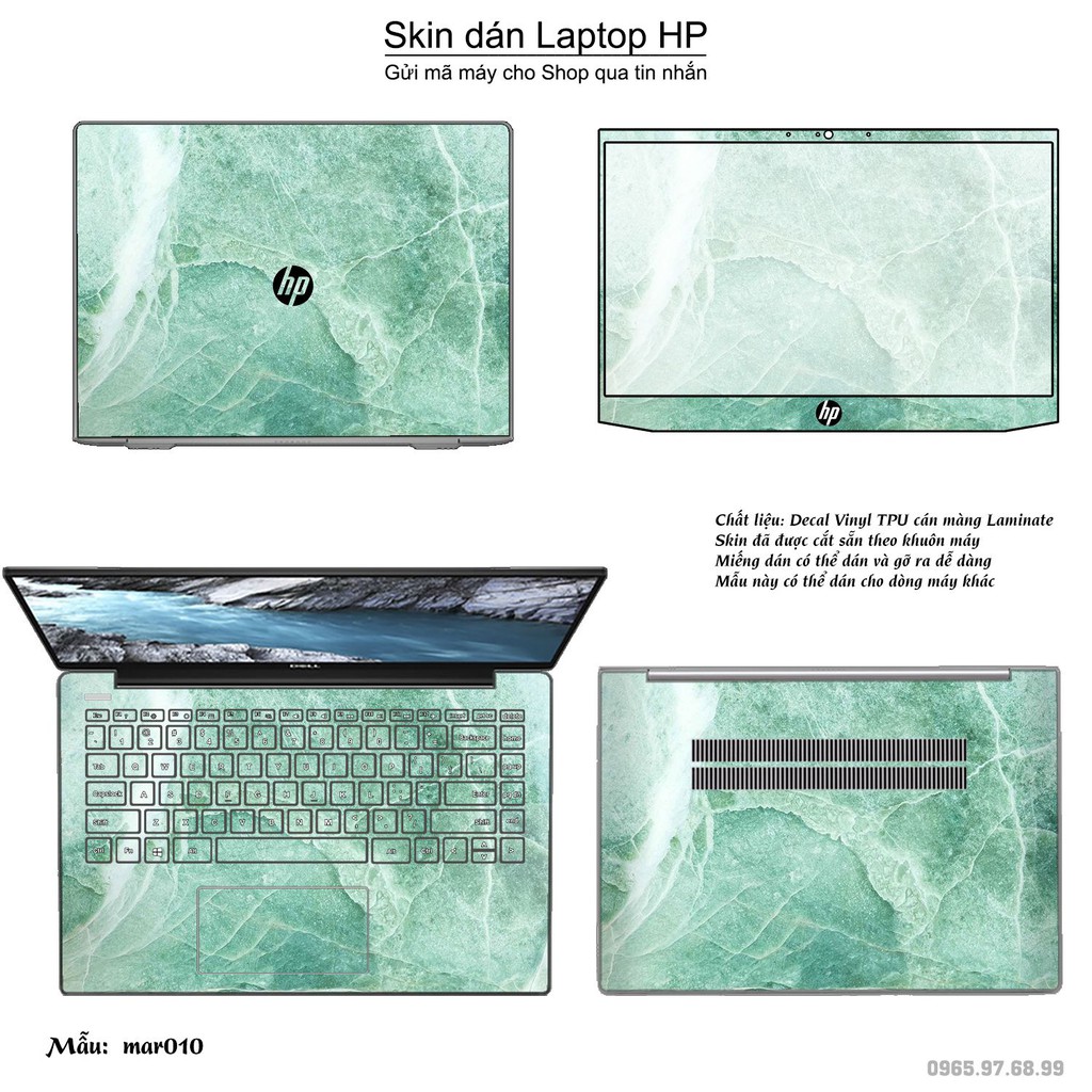 Skin dán Laptop HP in hình vân Marble nhiều mẫu 2 (inbox mã máy cho Shop)