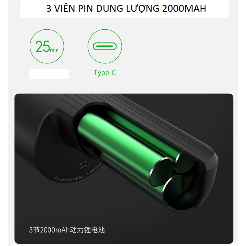 [Mã ELHA22 giảm 6% đơn 300K] Máy hút bụi cầm tay Xiaomi Qingting- chính hãng Xiaomi, công suất hút mạnh 16800mAh