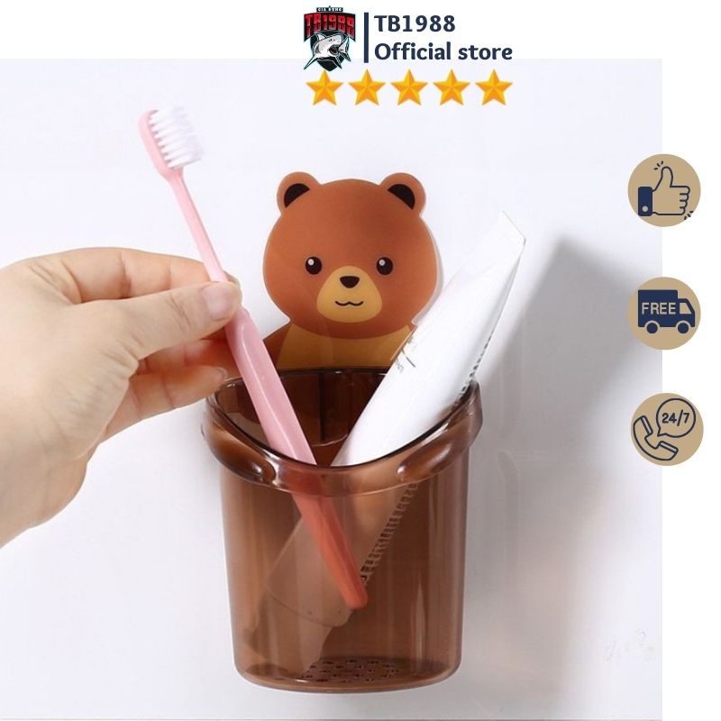 Cốc Dán Tường Hình Gấu, Cốc Dán Tường Nhà Vệ Sinh, Nhà Tắm, Nhà Bếp Siêu Tiện Dụng, Siêu Chắc Chắn