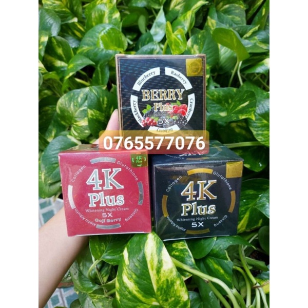 Kem dưỡng 4k plus 5x, berry plus 5x xóa mụn tàn nhang chính hãng thái lan