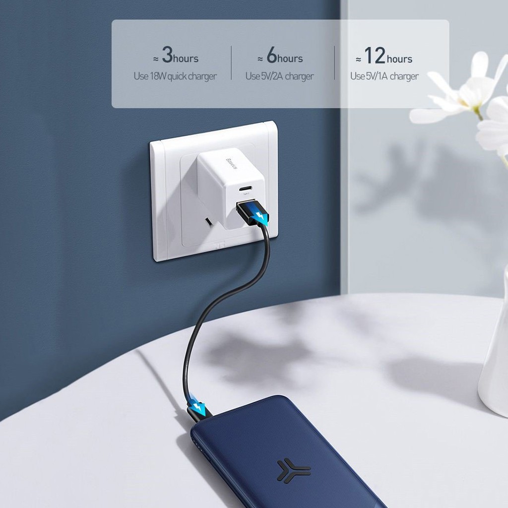 Sạc dự phòng Baseus S10 Bracket 10,000mAh hỗ trợ sạc không dây 10W Wireless và sạc nhanh 18W PD/ Quick Charge 3.0