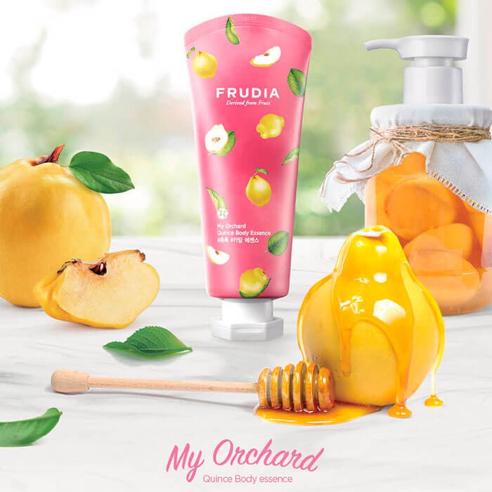 Tinh Dầu Dưỡng Thể Frudia My Orchard Quince Body Essence Chiết Xuất Quả Mộc Qua 200ml