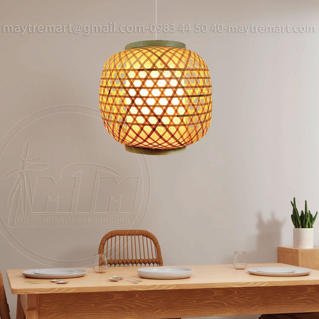 Đèn tre MTDT38 - Đèn mây tre, Đèn trang trí, Đèn treo thả