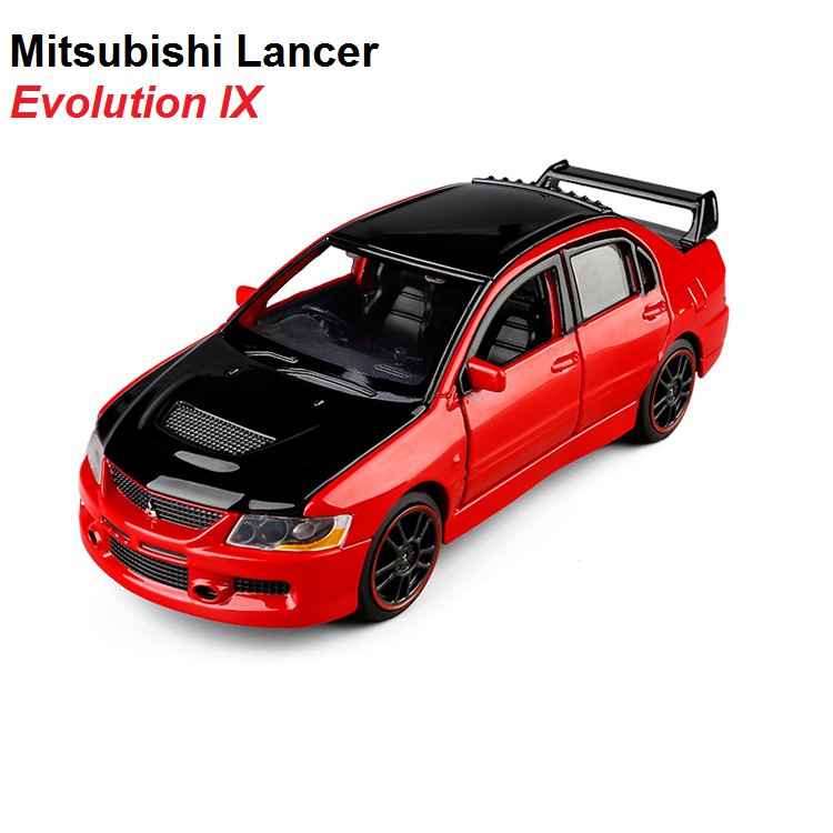 Đồ chơi mô hình xe ô tô Mitsubishi Lancer Evolution 9 xe bằng kim loại có đèn và âm thanh động cơ