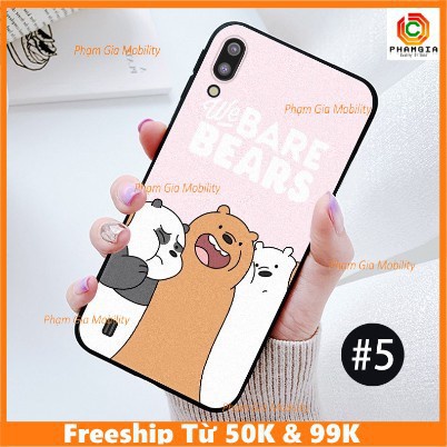 Ốp lưng ép kính Vsmart Live in hình gấu dễ thương