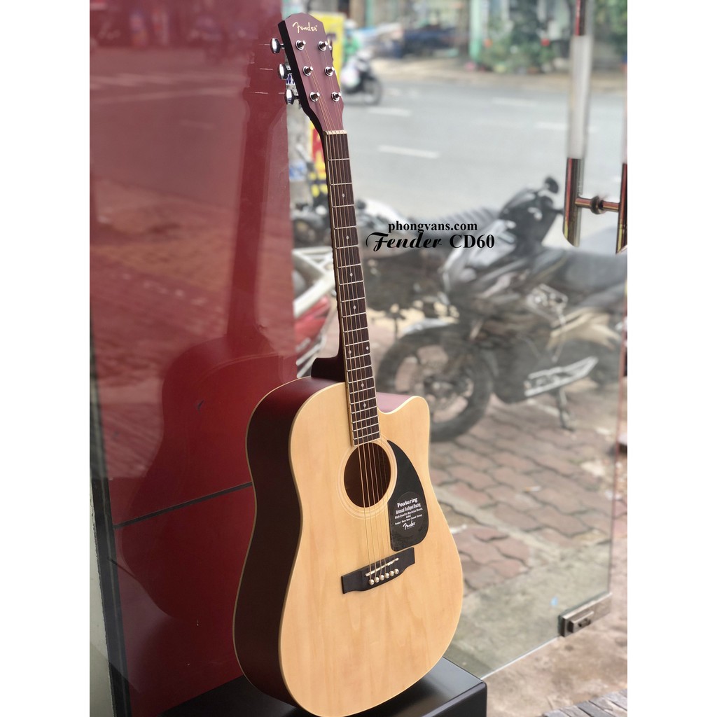 Đàn guitar acoustic Fender CD60 màu tự nhiên [Tặng kèm full phụ kiện]