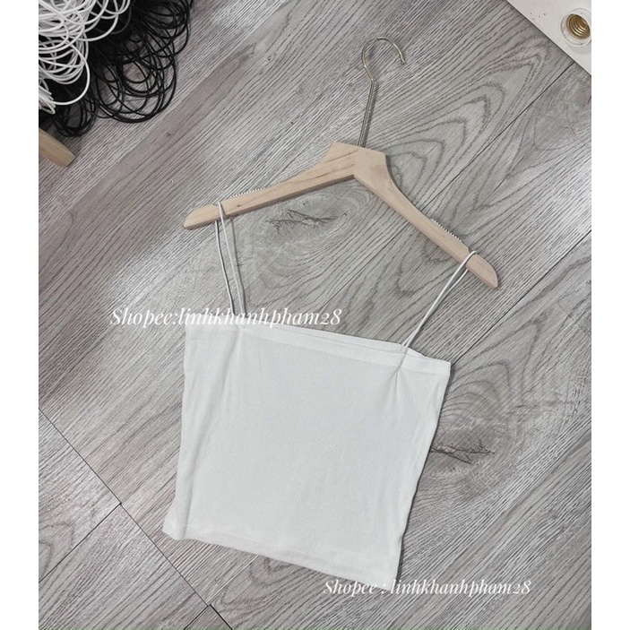 Áo 2 Dây 🌸Freeship🌸 Croptop Đen Trắng Chất Bozip Hottrend