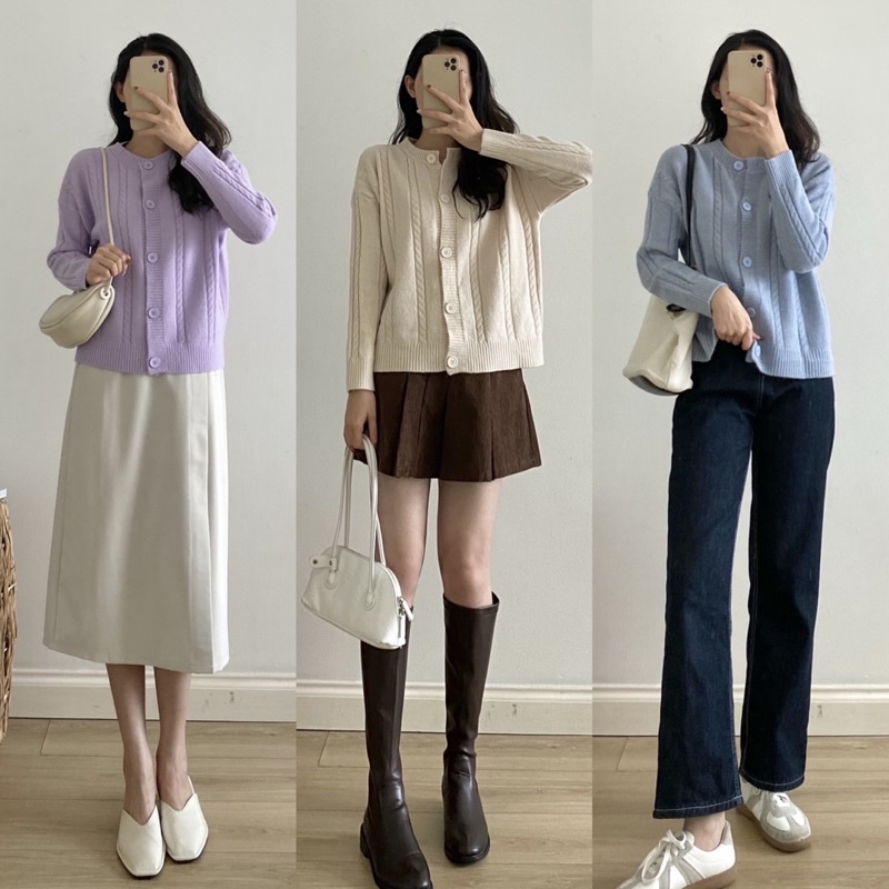 Áo cardigan len vặn thừng _ A0341 | BigBuy360 - bigbuy360.vn