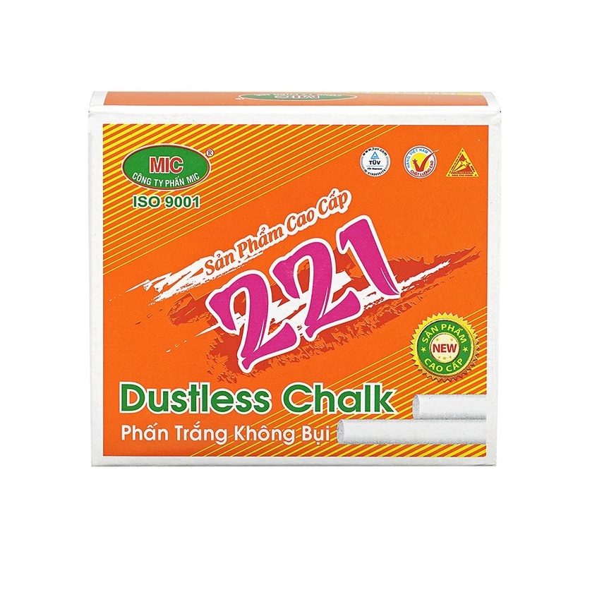 Hộp 100 Viên Phấn Viết Bảng Không Bụi MIC 221