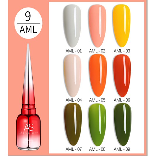 Sơn Gel AS vỏ đỏ Mã AML ( Cam Kết Chính Hãng - làm khô sơn gel bằng máy hơ uvled )