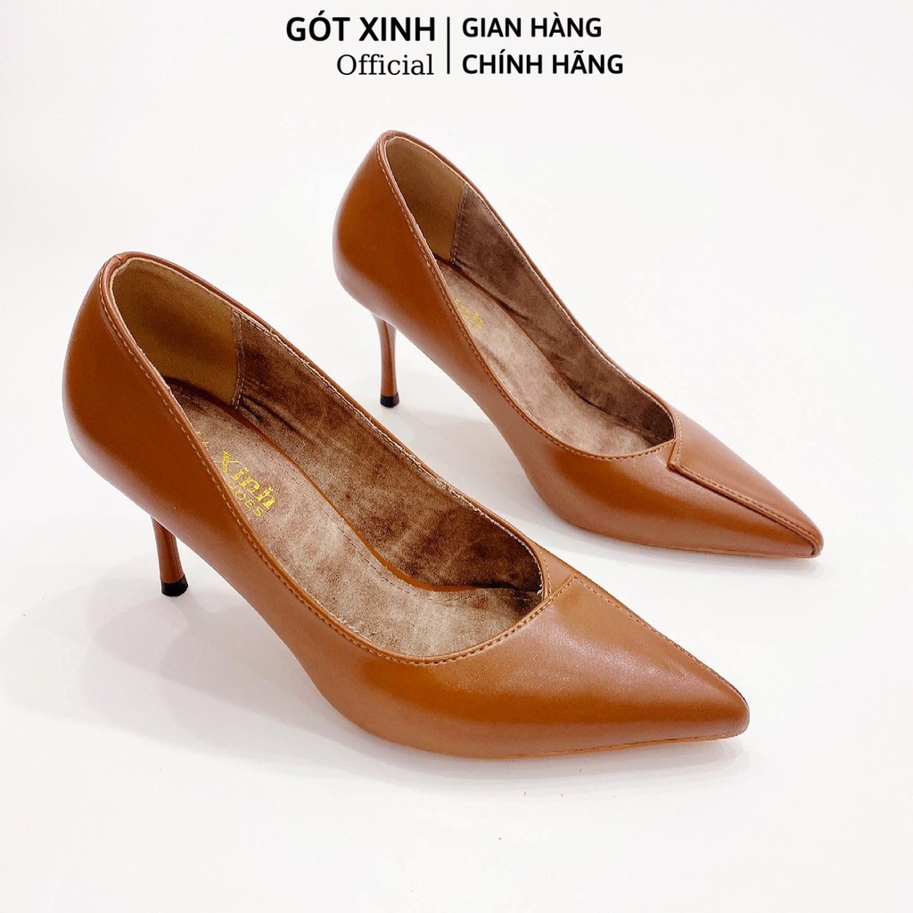 Giày cao gót nữ GÓT XINH G20 da mềm đế nhọn cao 7cm