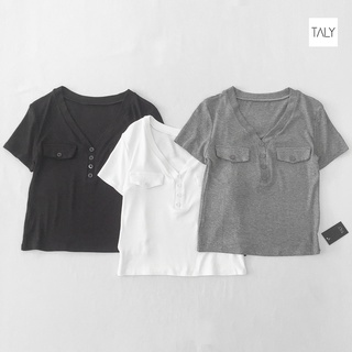 Áo thun cổ V 4 nút TALY A08034