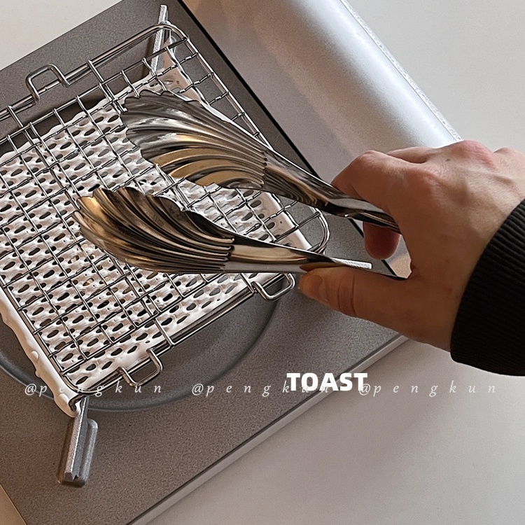 Kẹp Gắp Thức Ăn Bằng Thép Không Gỉ Hình Vỏ Sò Tiện Dụng