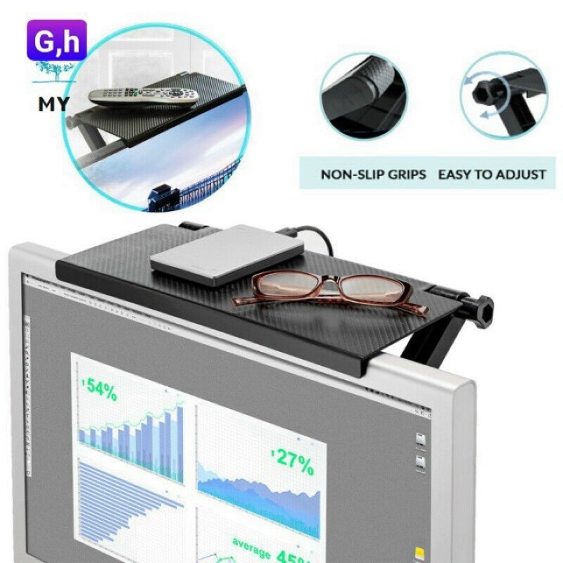 Kệ để đồ gác trên màn hình tivi ,máy tính, giá đỡ laptop, wi-fi  lằm bằng chất liệu nhựa cao cấp.