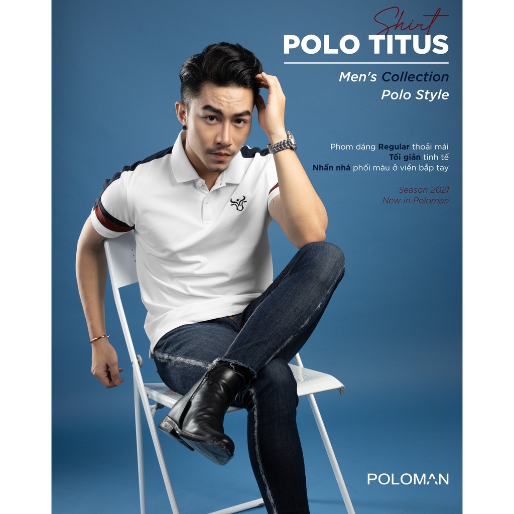 Áo Polo nam cổ bẻ phối TITUS vải cá sấu Cotton xuất xịn,chuẩn form,trẻ trung - thanh lịch - POLOMAN. | BigBuy360 - bigbuy360.vn