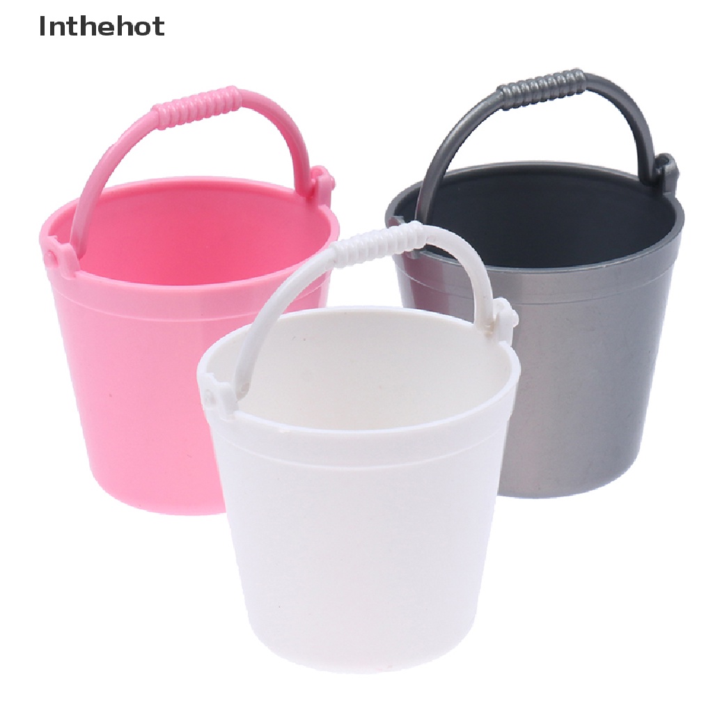 Set 2 mô hình xô mini trang trí nhà búp bê xinh xắn