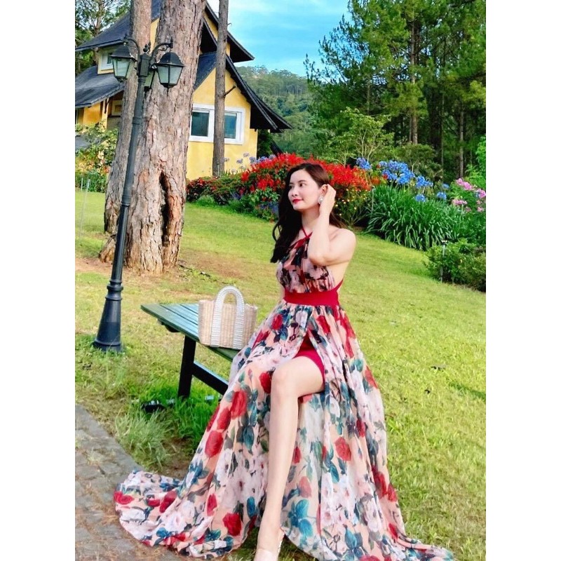 Maxi yếm hoa