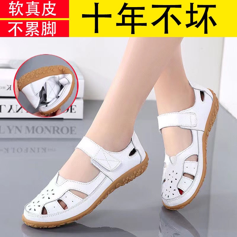 Xăng đan Đế Mềm Chống Trượt Đục Lỗ Thoáng Khí Thoải Mái Cho Nữ