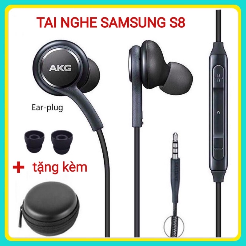 TAI NGHE SAMSUNG AKG S8/NOTE8 BÓC MÁY 100% - TẶNG KÈM HỘP ĐỰNG + NÚM PHỤ XỊN SÒ