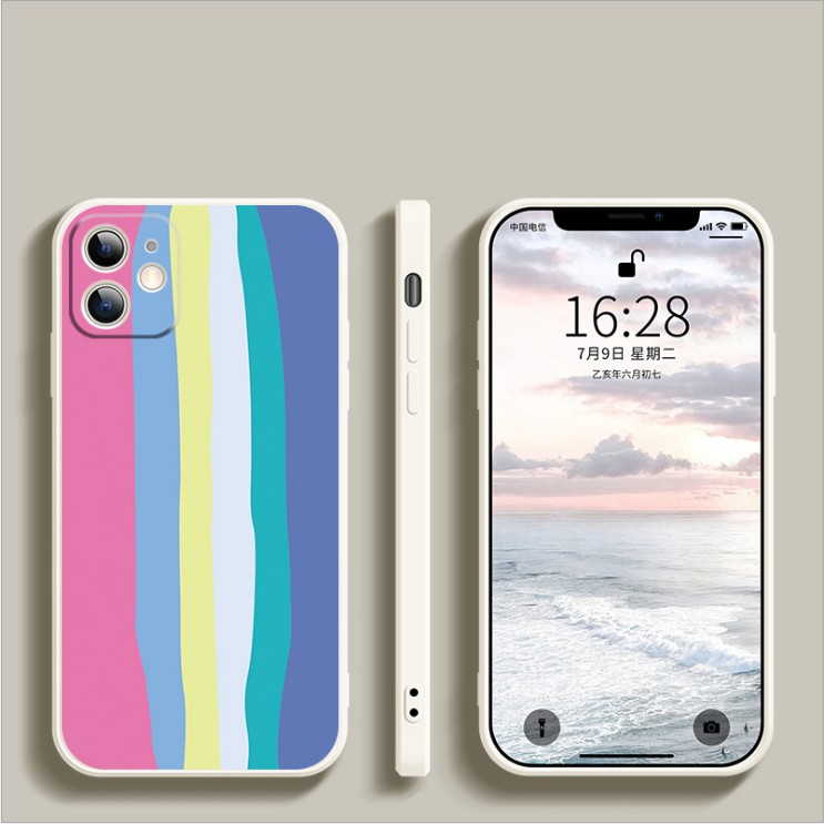 iPhone 11 Xs Max Xr X 7 8 Plus Se 2020 RAINBOW CASE Vỏ silicon lỏng nguyên bản