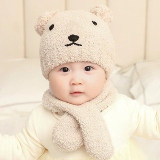 Set khăn mũ lông cừu- Khăn quàng cổ cho bé