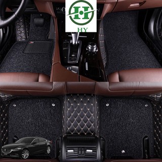 Thảm lót sàn ô tô 6d cho xe mazda 6 da trám 1 chỉ, ô vuông 2 chỉ không mùi, chống nước, bảo vệ sàn xe