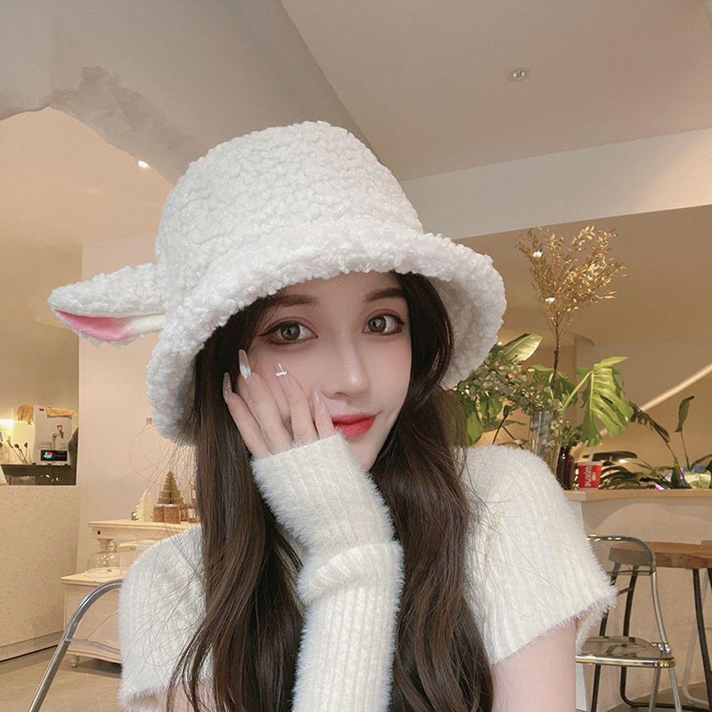 Nón Bucket Che Nắng Hình Tai Cừu Dễ Thương Cho Nữ