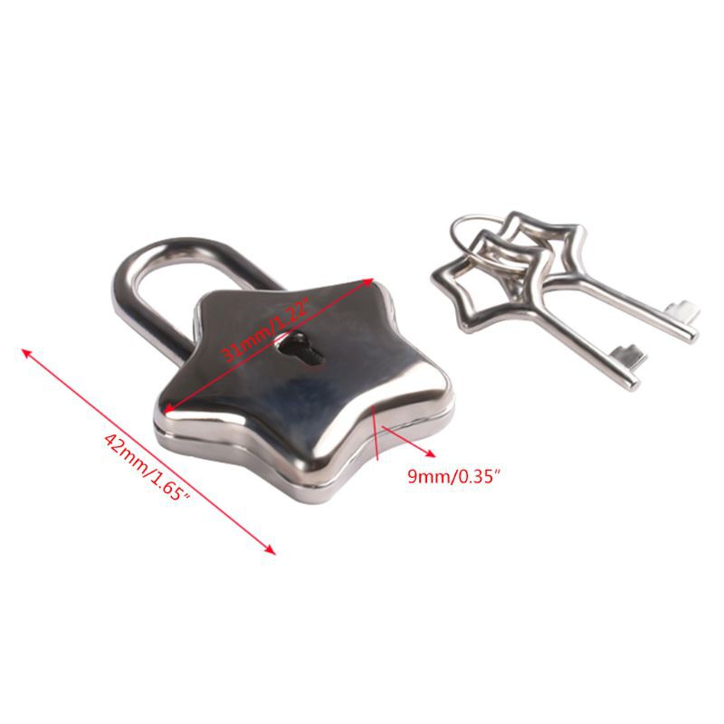 10ms Diary Purse Handbag Metal Star Shape Padlock with Key Closure Security Lock