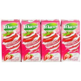 ( Đủ Vị ) Sữa Chua Lên Men Tự Nhiên Yomost - 4 hộp x 180ml