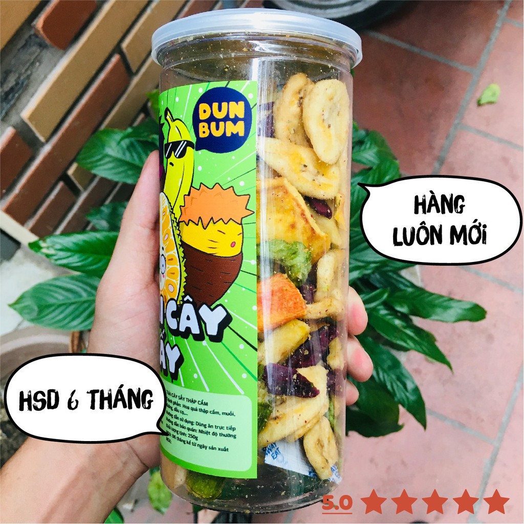 Trái cây sấy giòn thập cẩm 250g DumBum đồ ăn vặt Sài Gòn