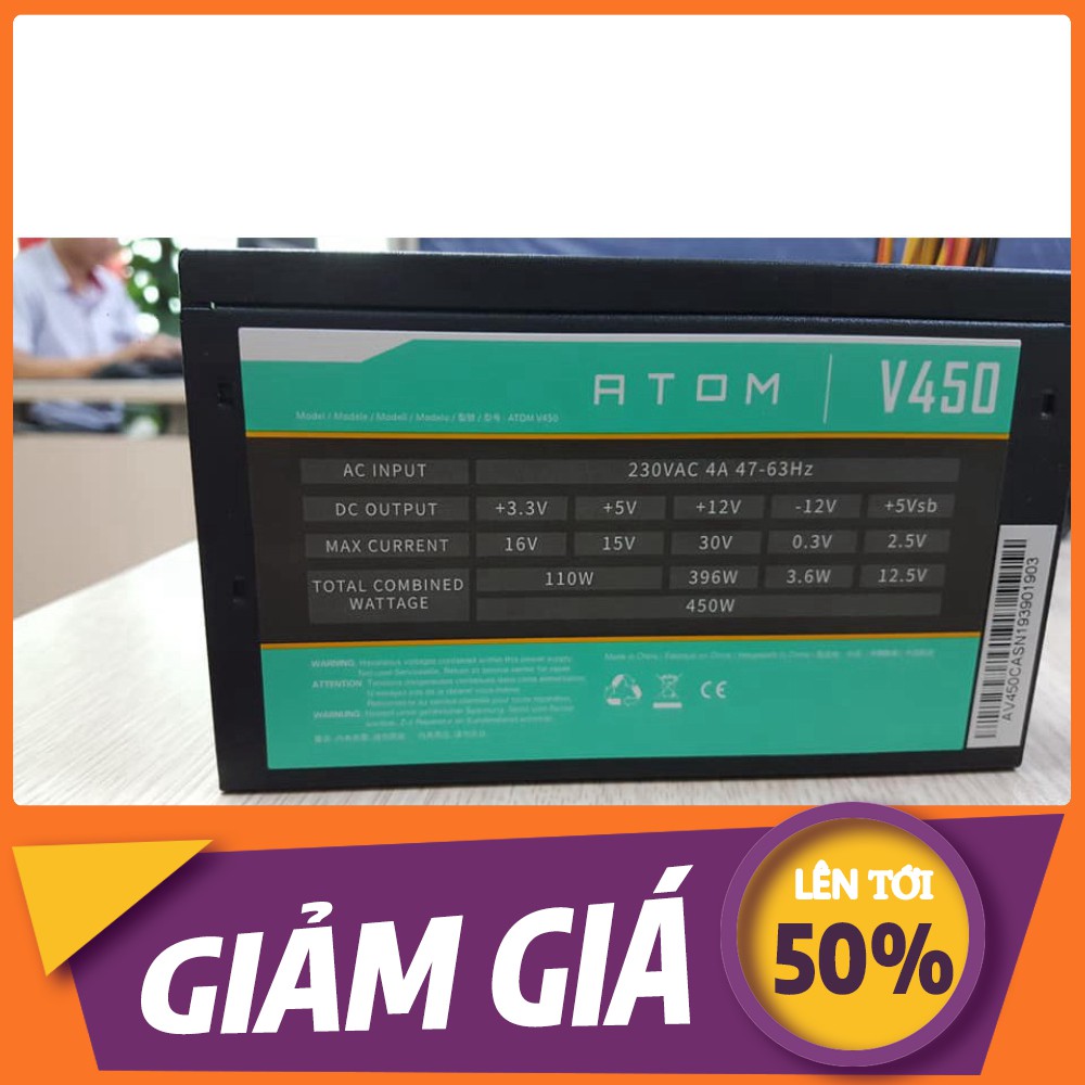 [💖] Nguồn Antec ATOM V450 - Công Suất Thực 450W - Hàng chính hãng 100%