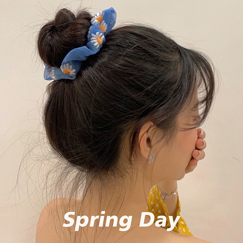 Dây buộc tóc họa tiết hoa cúc dễ thương cho nữ