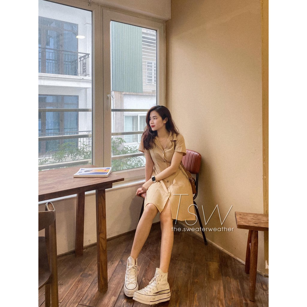 Váy cổ vest voan lưng chun (Ảnh thật) | BigBuy360 - bigbuy360.vn