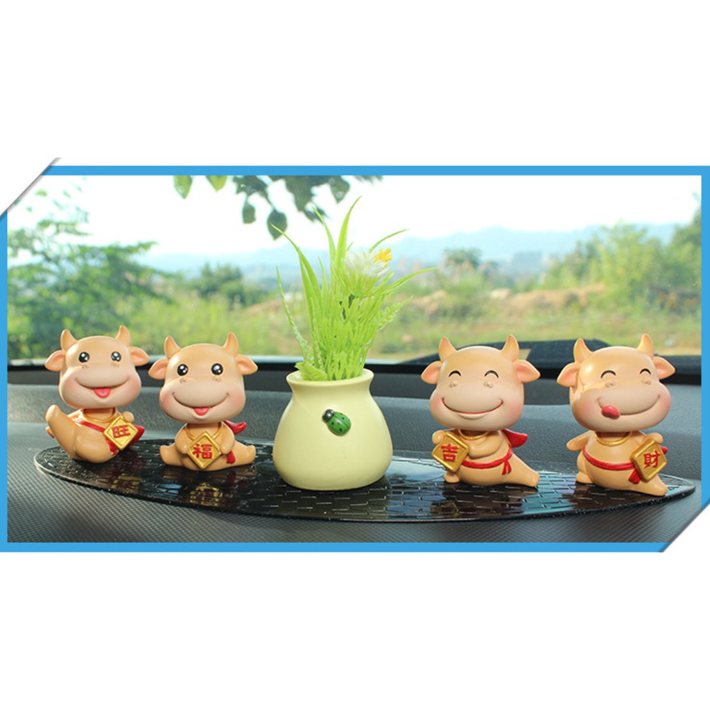 Tượng phật để xe taplo ô tô bình an - tượng trâu phong thủy trang trí bàn đẹp